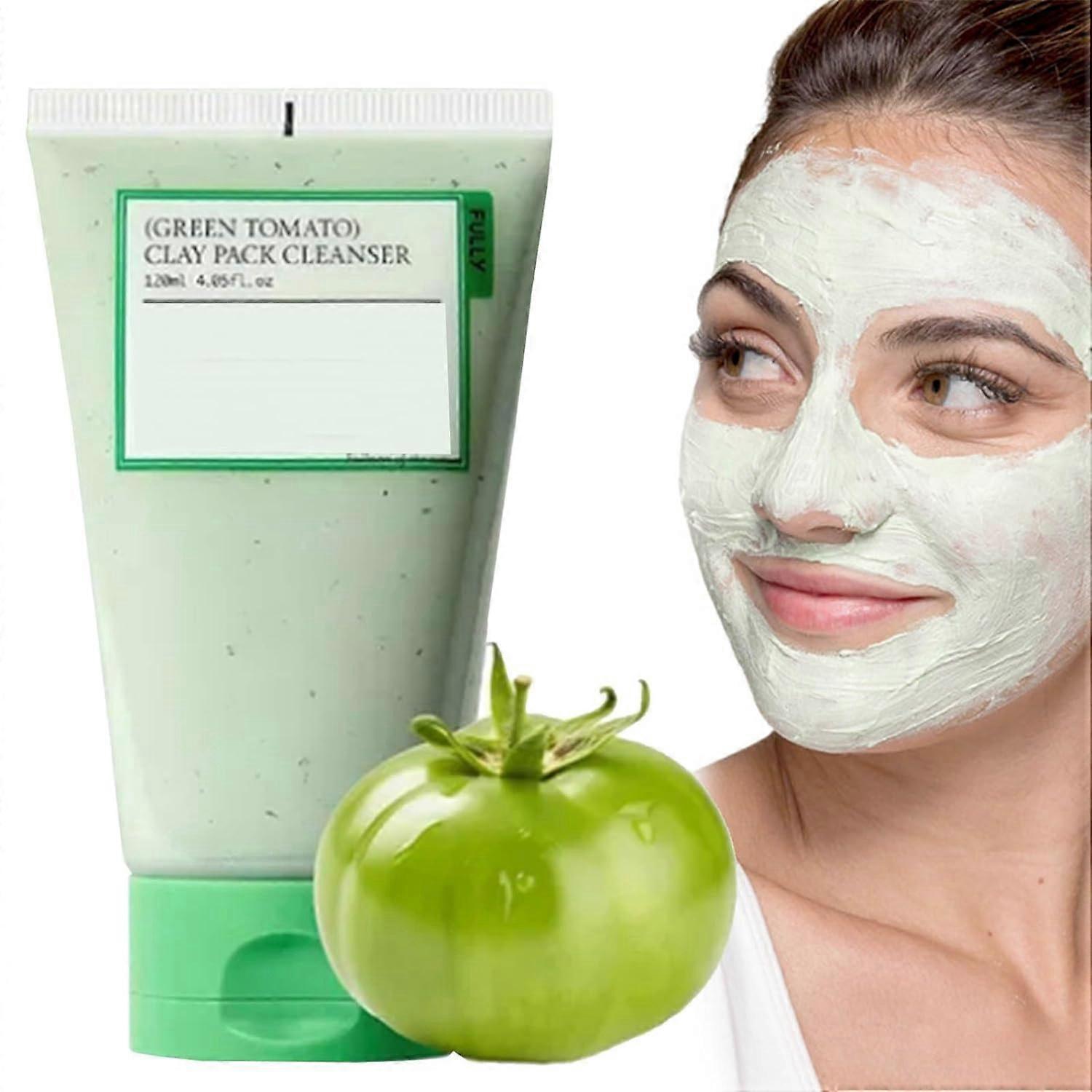 Unbrand Green Tomato Clay Mask Pore Cleanser,Purifying With 49% Green Tomato Extract,Green Tomato Clay Mask 2 Pcs