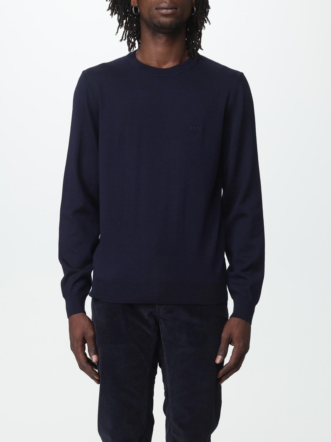 Hugo Boss Men's Botto-l Crew Neck Knitwear Dark Blue - Size: 38