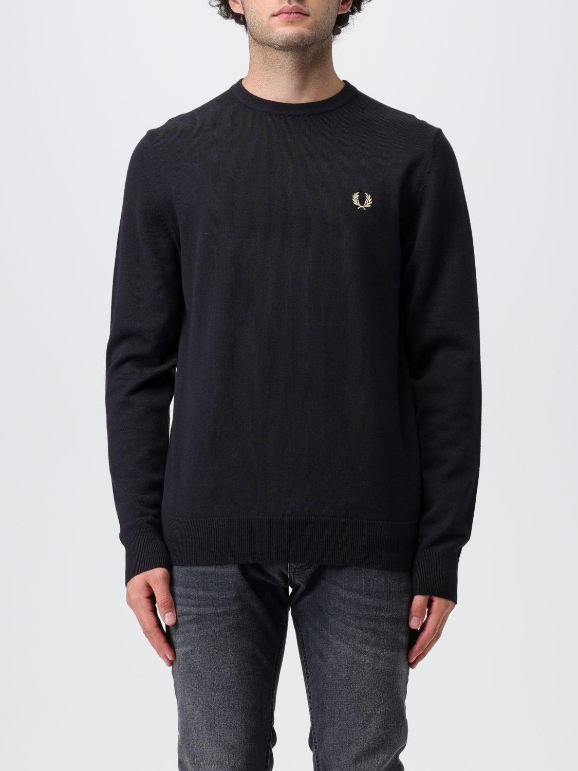 Fred Perry Men's Crew Neck Knit - Black - Size: LARGE