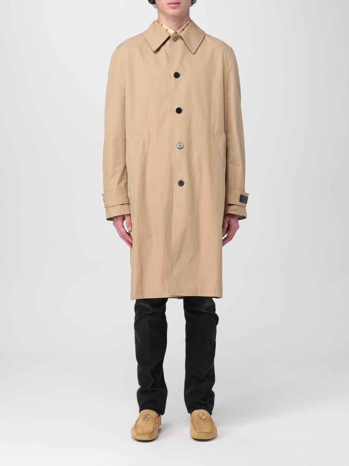 Trench Coat VERSACE Men colour Beige