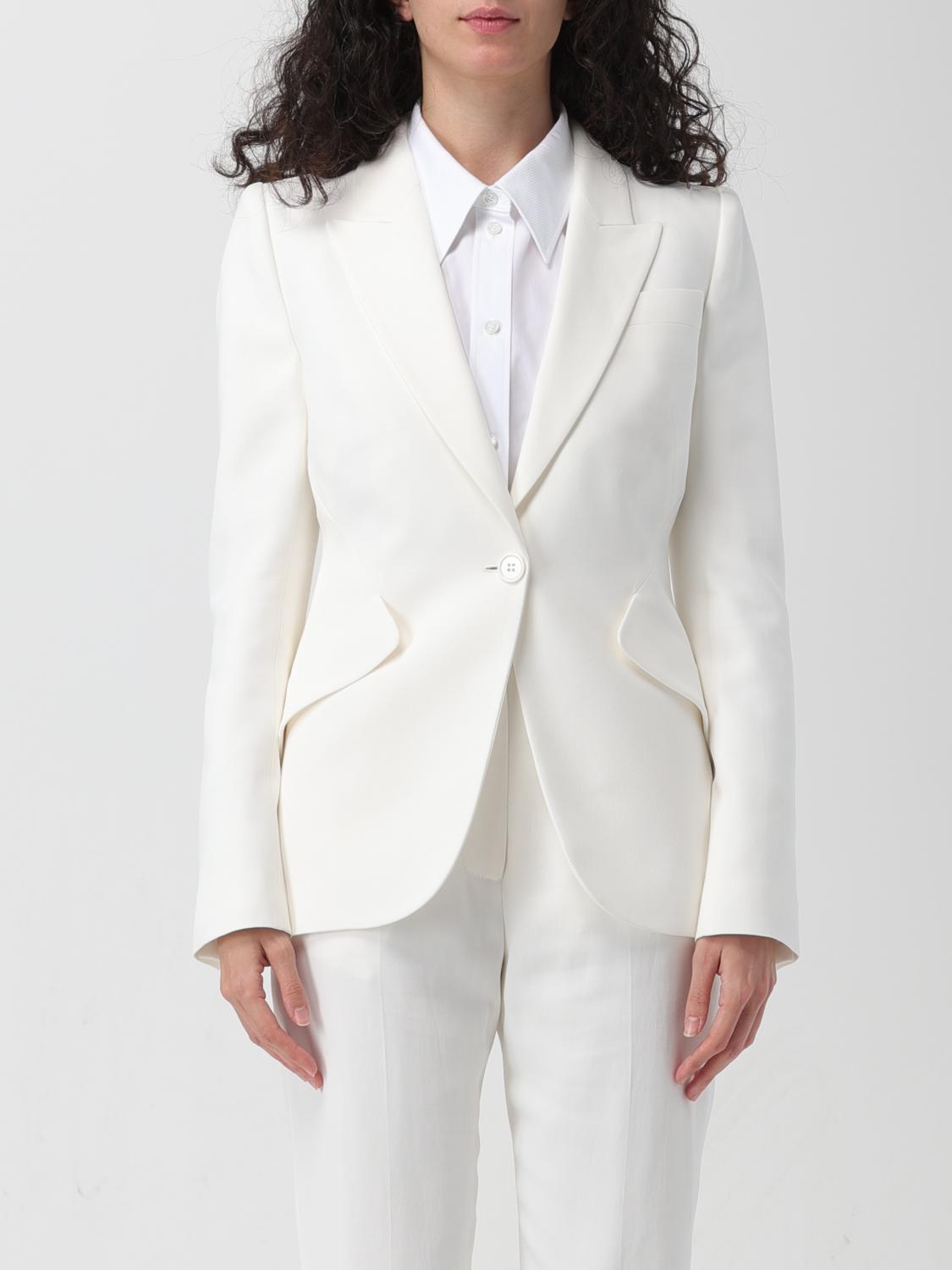 Blazer ALEXANDER MCQUEEN Woman colour Yellow Cream