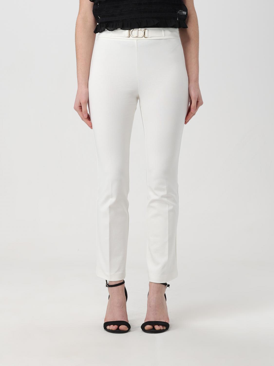 Trousers TWINSET Woman colour White