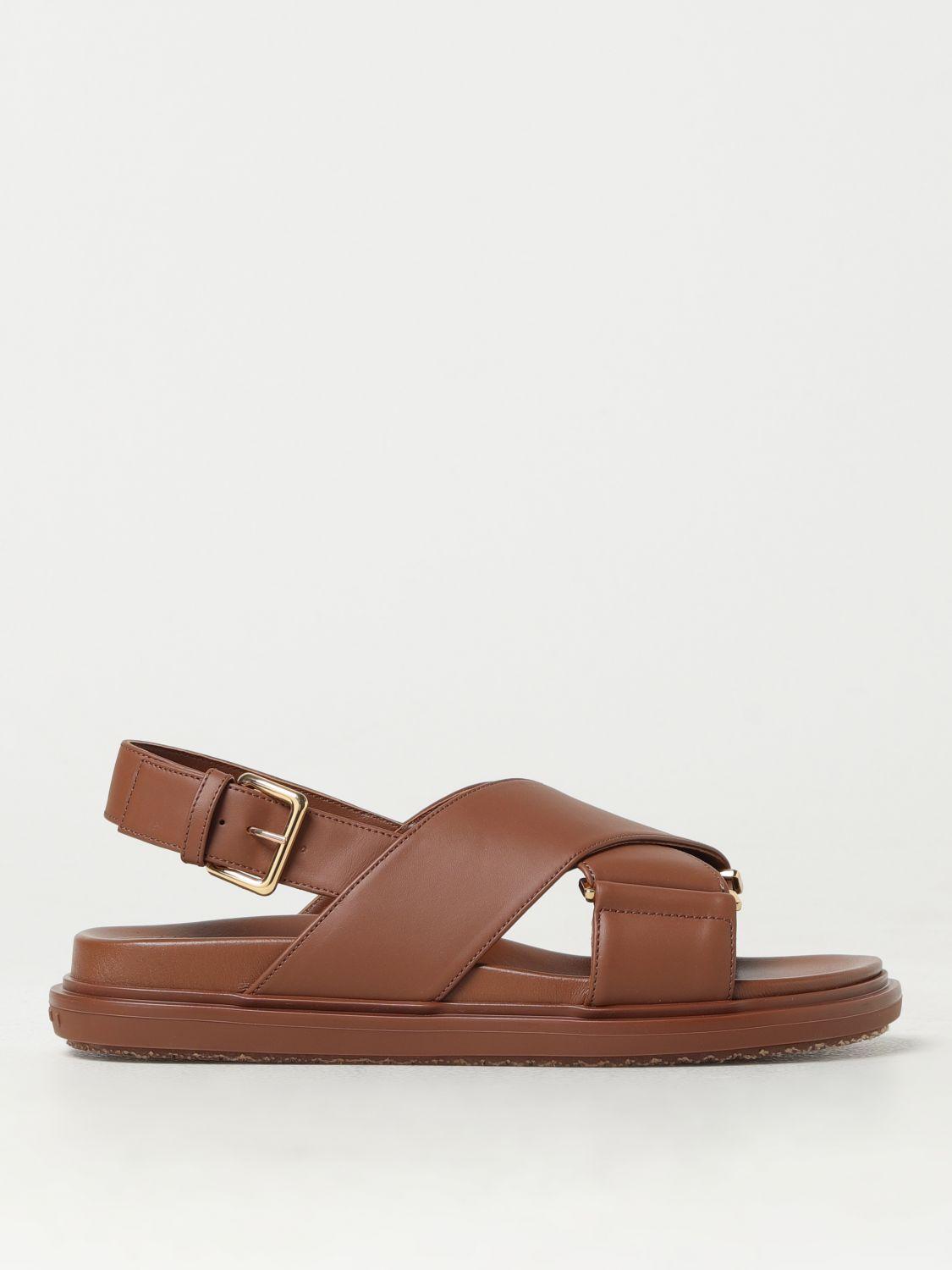 Flat Sandals MARNI Woman colour Brown