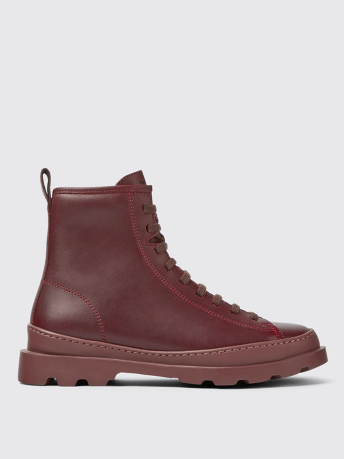 Flat Ankle Boots CAMPER Woman Colour Burgundy