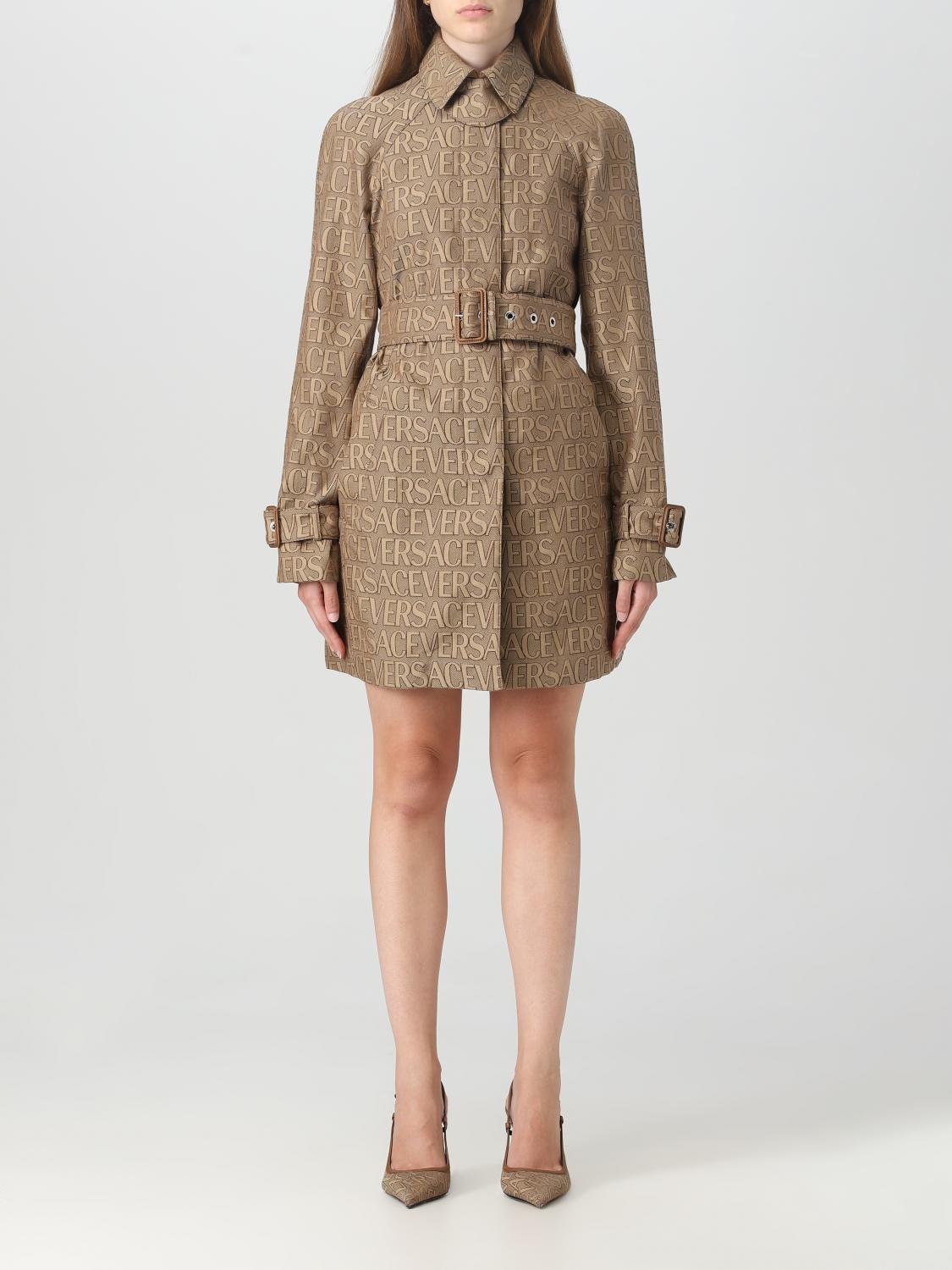 Trench Coat VERSACE Woman colour Brown