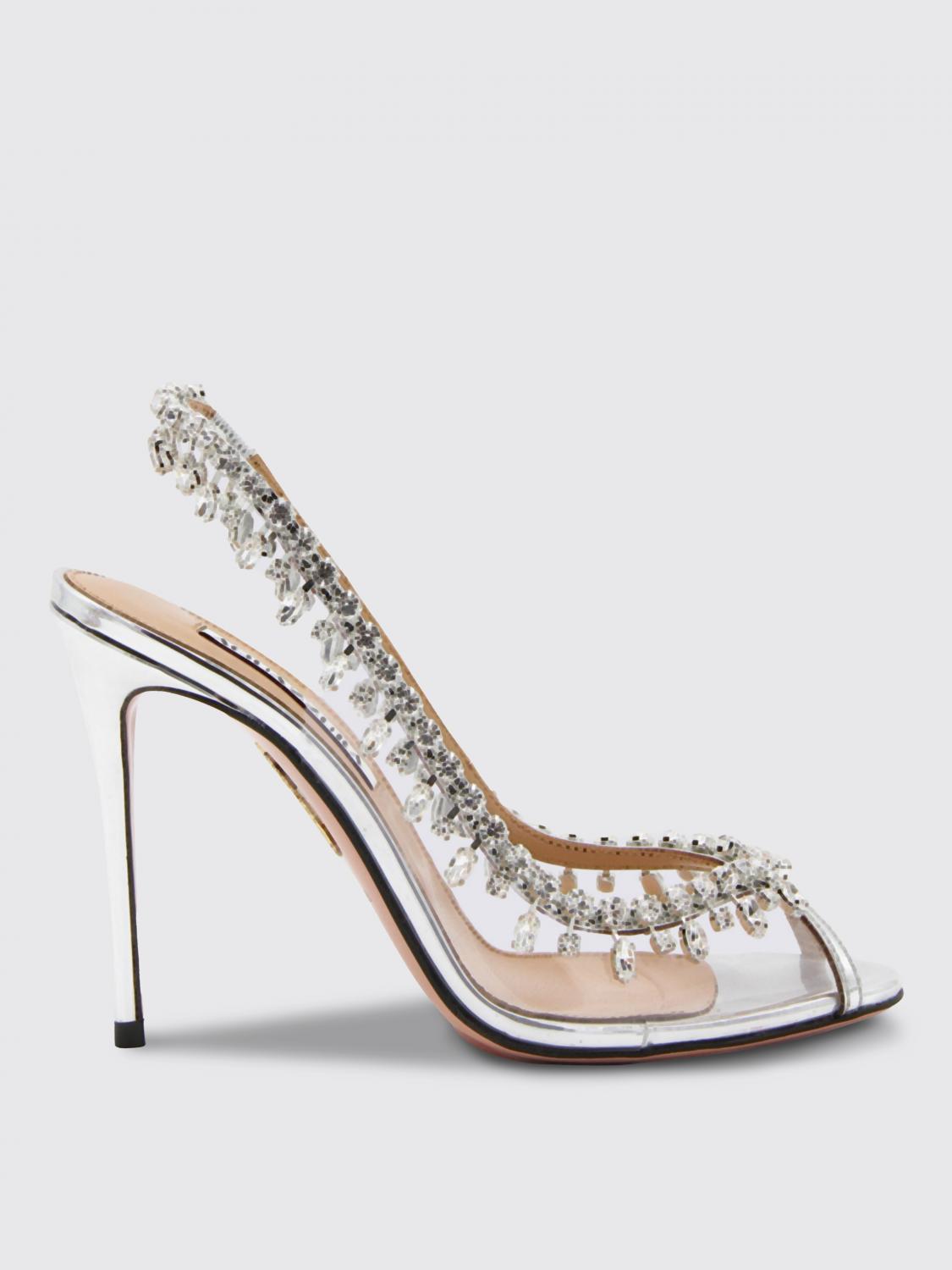 Heeled Sandals AQUAZZURA Woman colour Silver