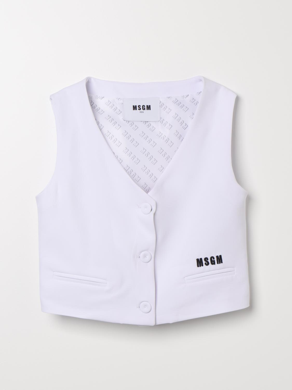 Waistcoat MSGM KIDS Kids colour White