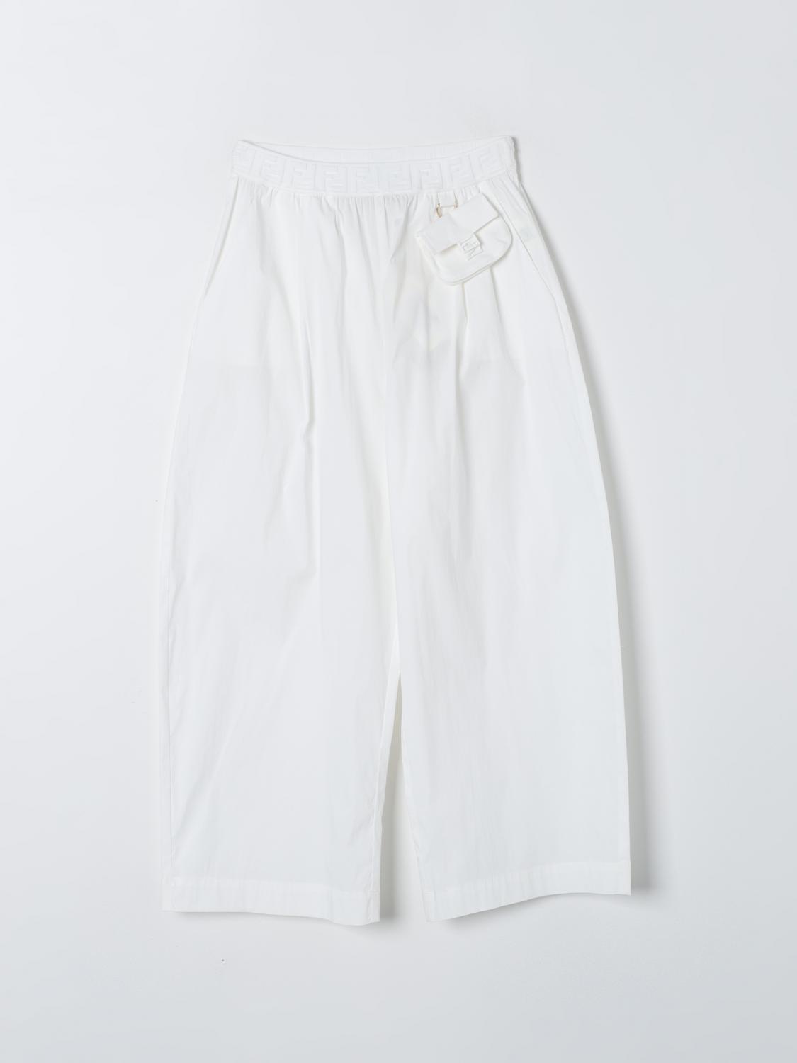 Trousers FENDI KIDS Kids colour White