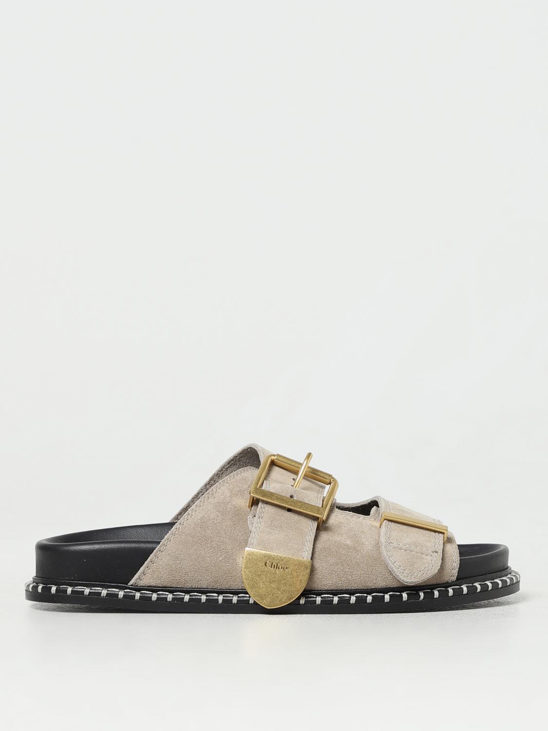 Flat Sandals CHLOÉ Woman colour Grey