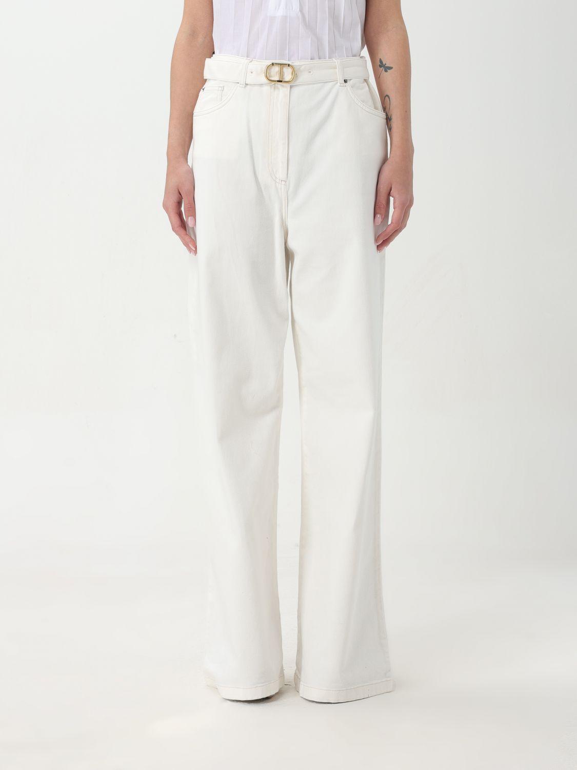 Trousers TWINSET Woman colour White