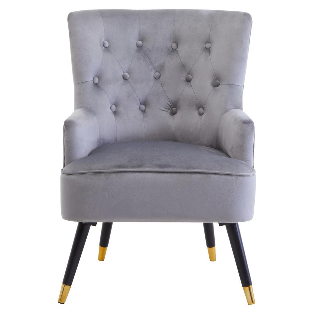 Interiors by Premier Loretta Grey Velvet Tufted Chair