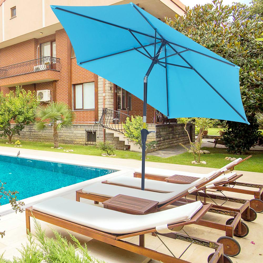 2.6M Patio Umbrella Parasol Sun Shade Garden Aluminium