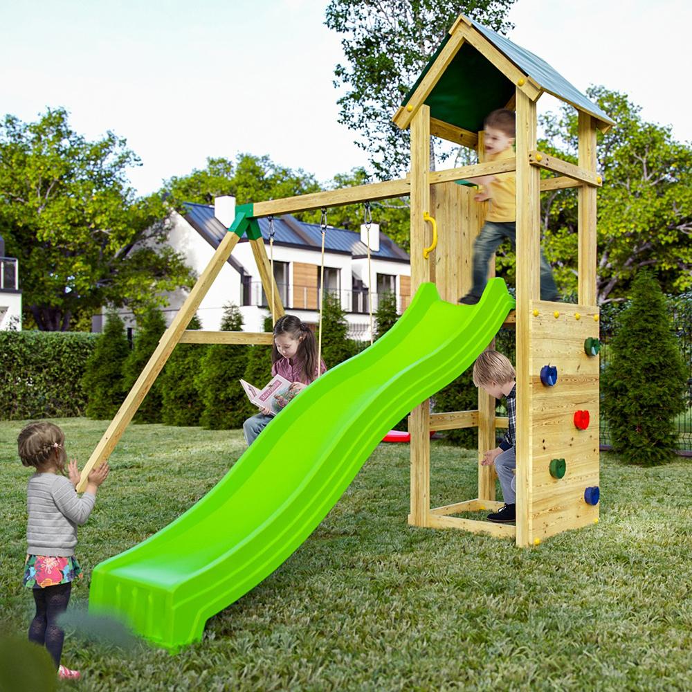 Double Swing & Slide Wooden Frame - Charly