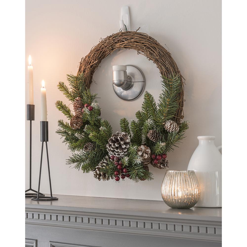 Frosted Berry Grapevine Wreath 16 Inch