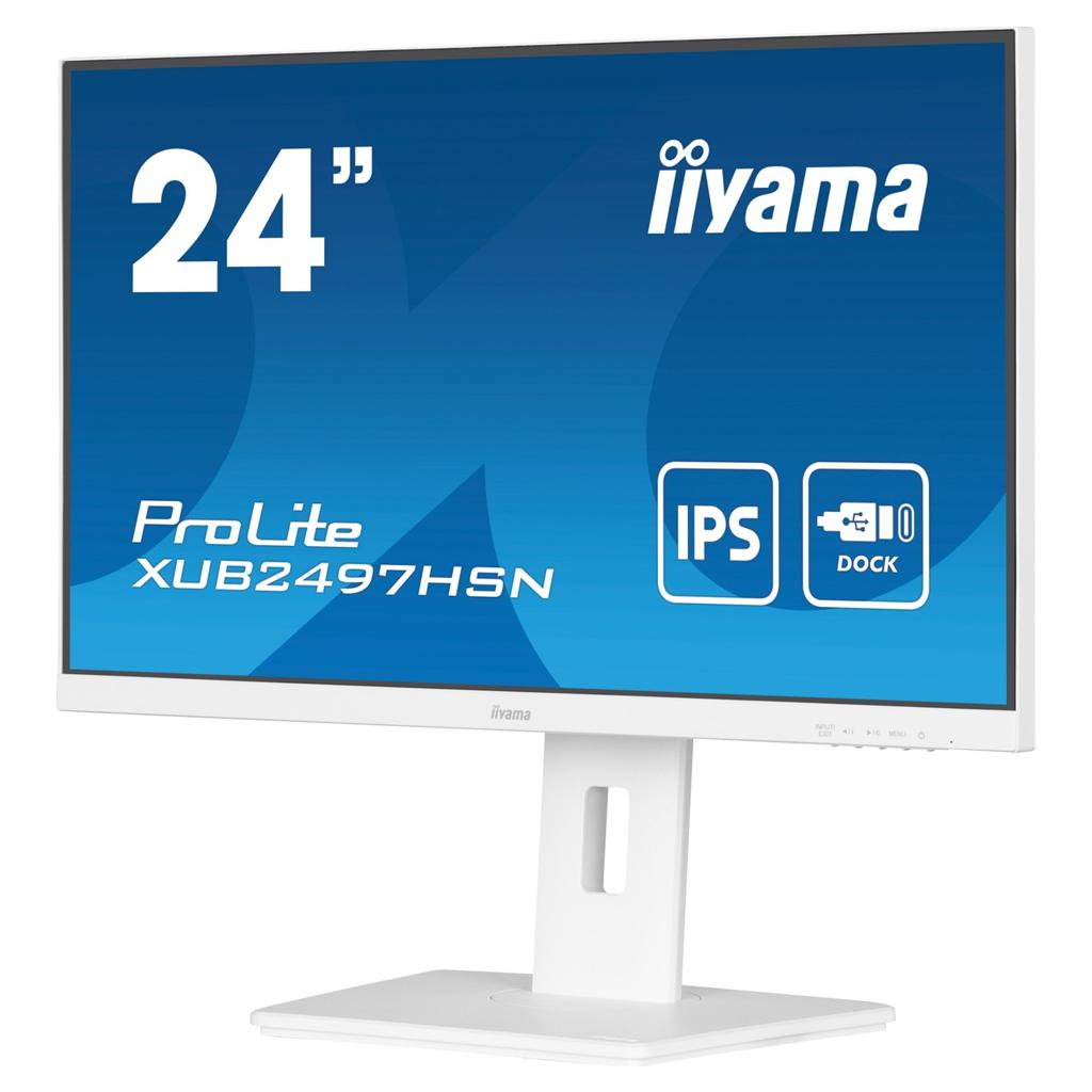 Iiyama XUB2497HSN-W2 24" IPS LCD (White Bezel) USB-C Dock Display