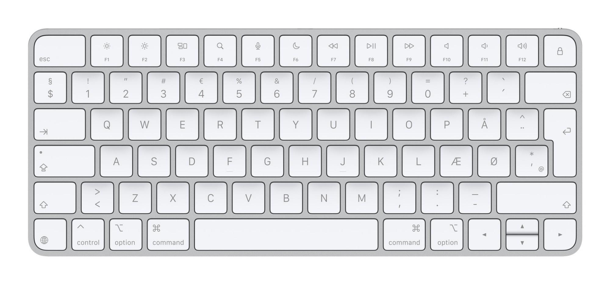 Apple Magic keyboard Universal USB + Bluetooth QZERTY Danish White