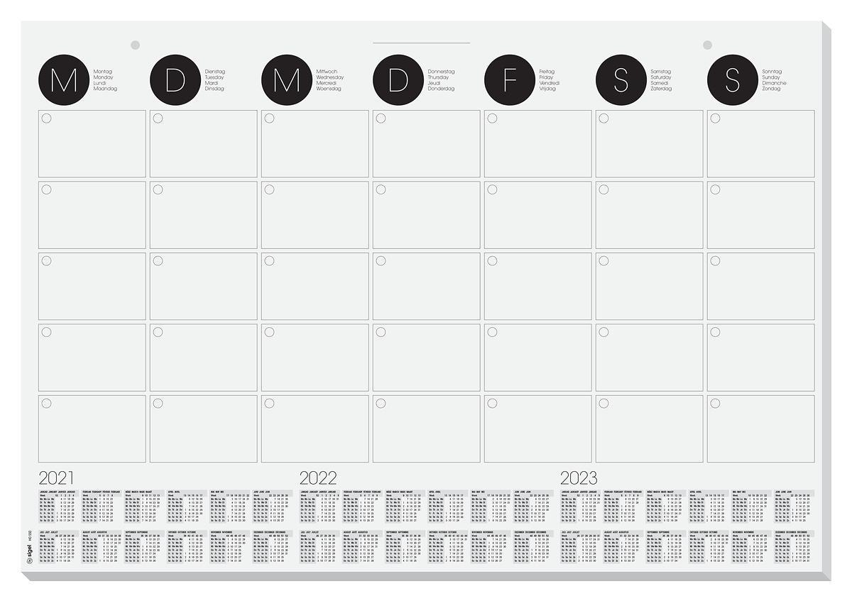 Desk Pad Wall Calendar Monthly Planner With 3 Year Calendar 595 X 410mm 120gsm 12 Sheets - HO550