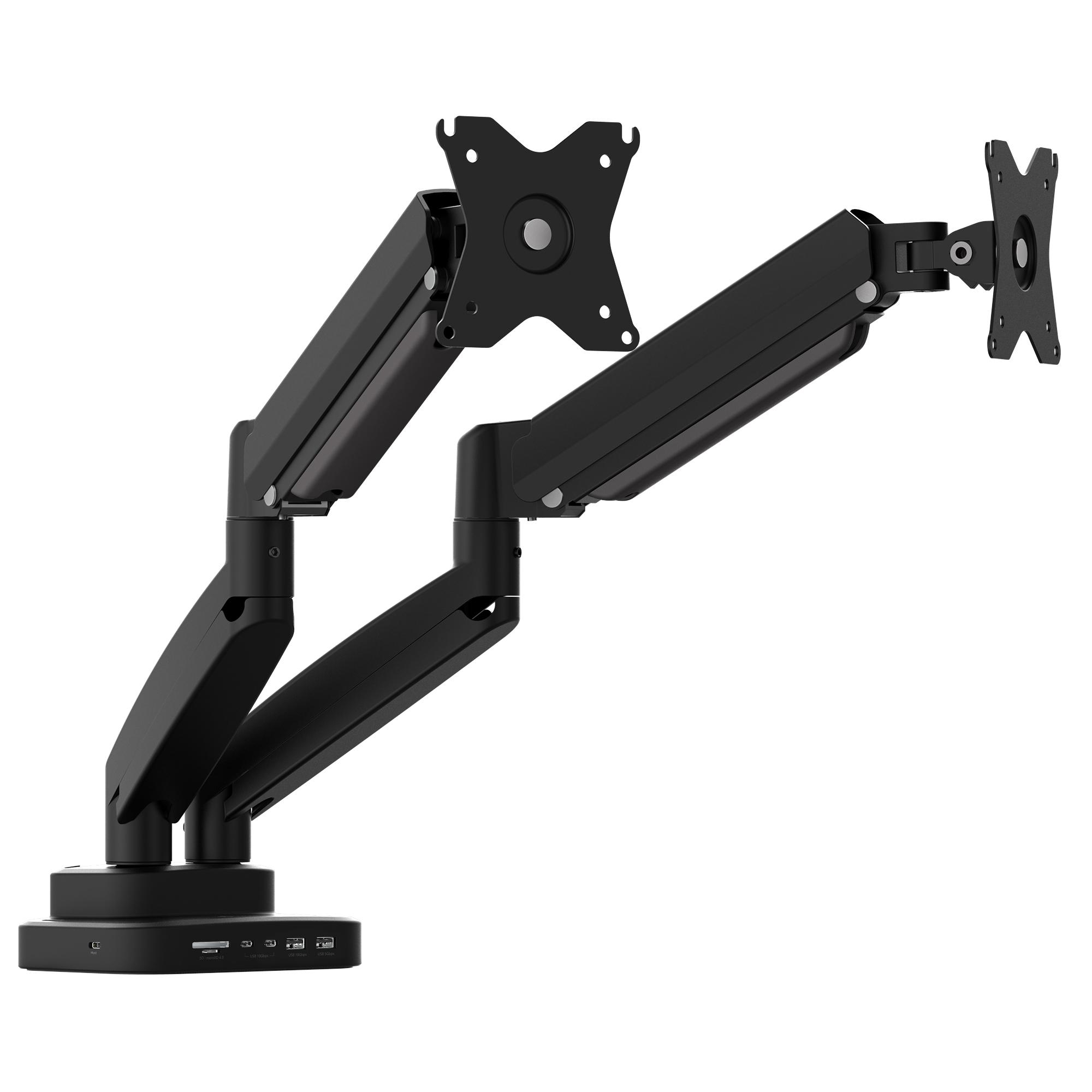 j5create JTSA302 Ergonomic Dual-Monitor Mount With Docking Station. Bl