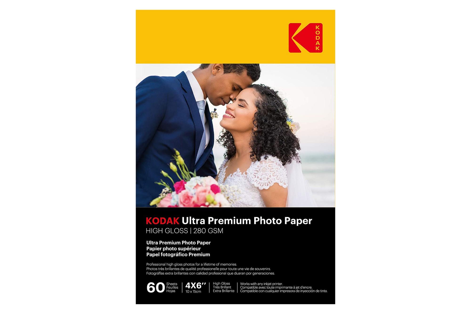 Kodak 280g 6x4 10x15mm High Gloss Ultra Premium Photo Paper - 60 Sheet