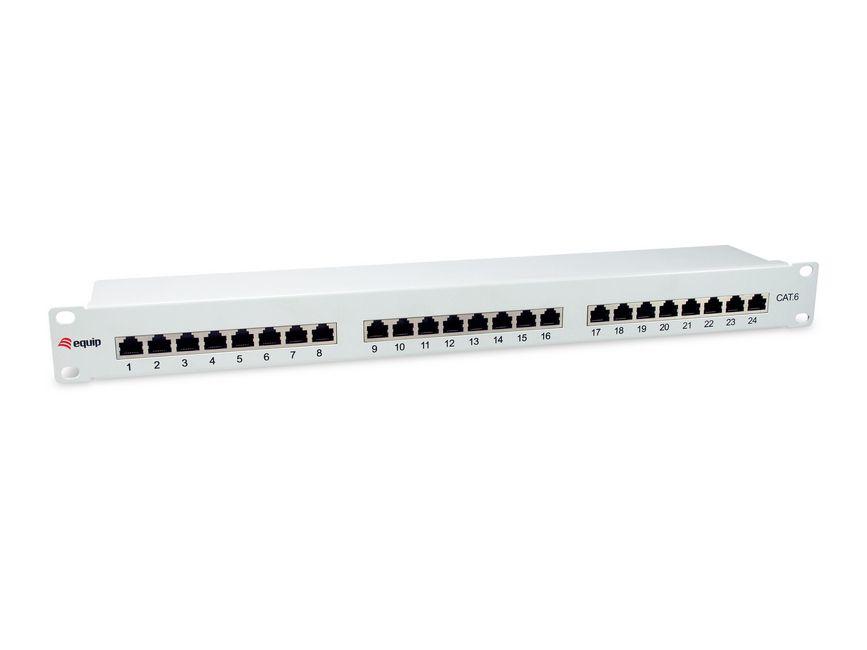 Equip 24-Port Cat.6 Shielded Patch Panel. Light Grey