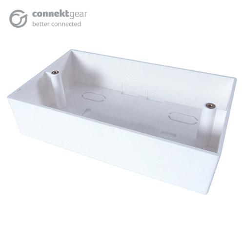 connektgear AV Double Back Box - 4 Module 45mm Deep - White