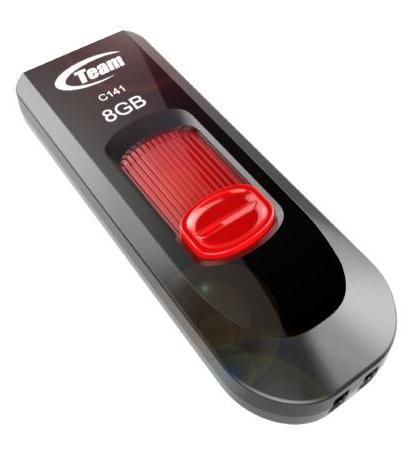 Team Group C141 USB flash drive 8 GB USB Type-A 2.0 Black. Red