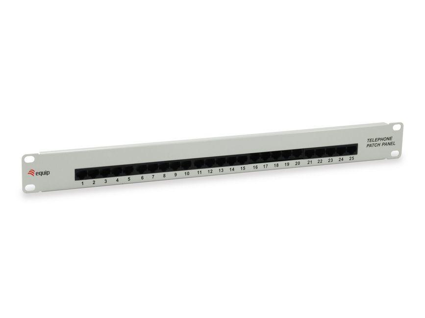 Equip 25-Port Cat.3 RJ45 ISDN Patch Panel. Light Grey