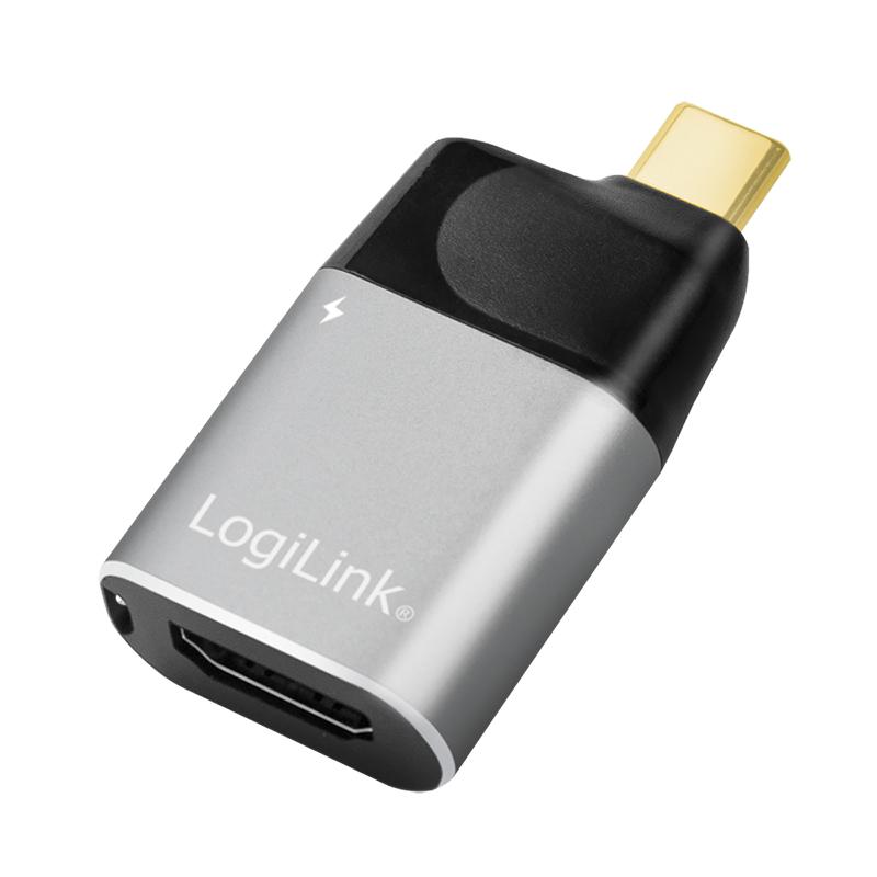 LogiLink USB 3.2 Gen2 Type-C adapter. C/M to HDMI-A+USB-C. 4K. PD. alu