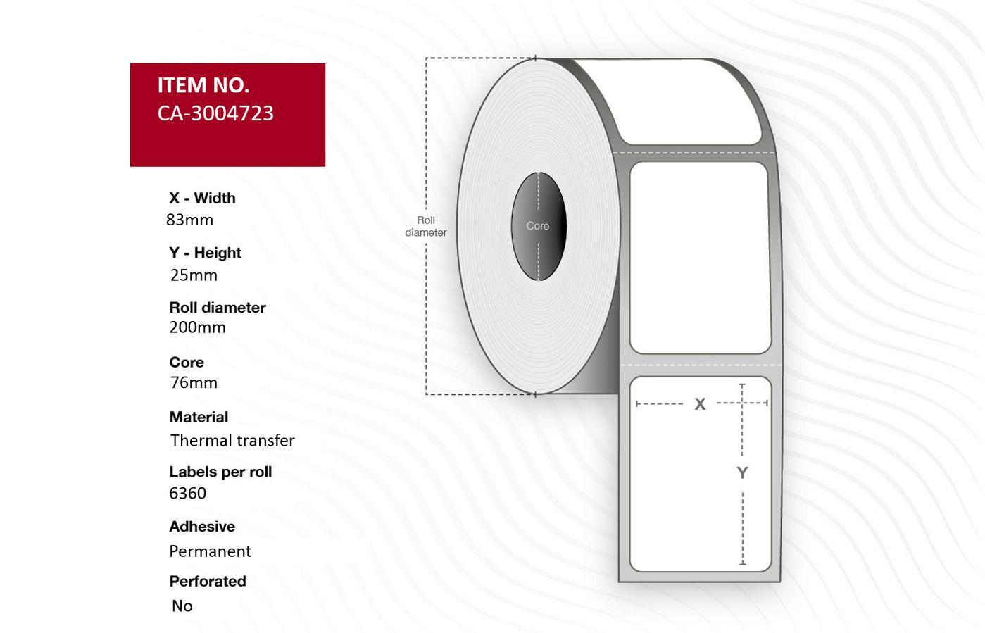 Capture CA-3004723 Printer Label