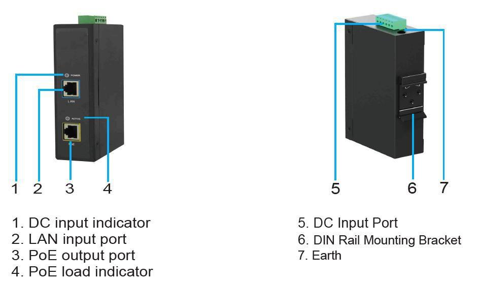 Microconnect POEINJ-30W-IND PoE adapter