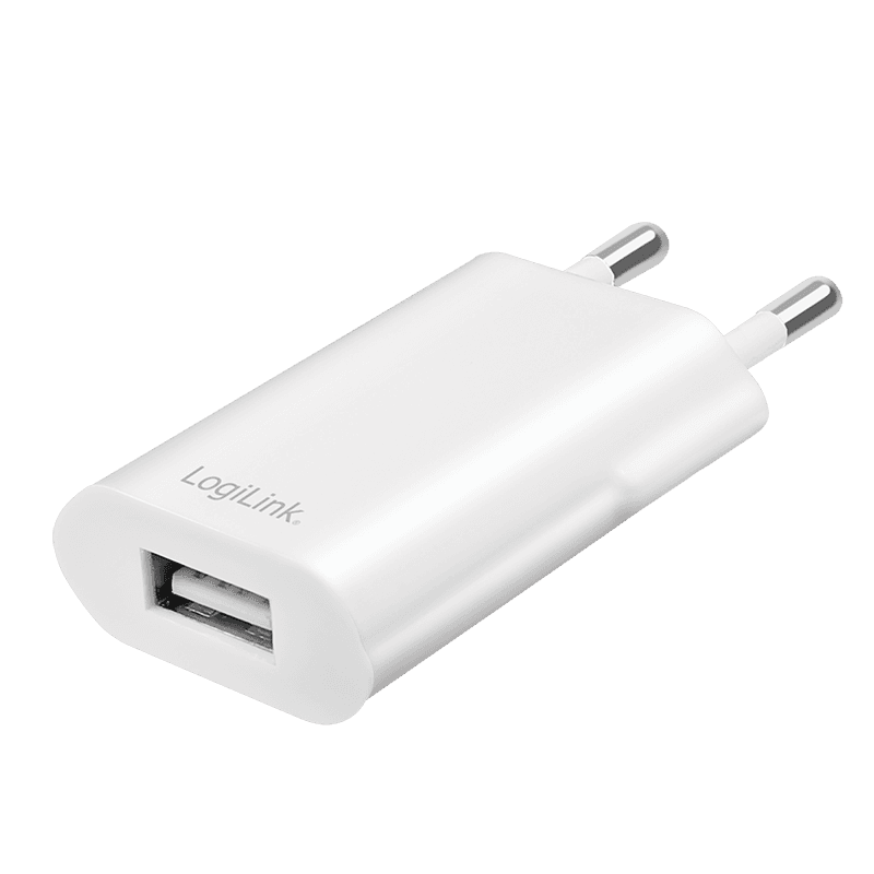 LogiLink USB Wall Charger. 1port. 1x USB-AF. 5W. white