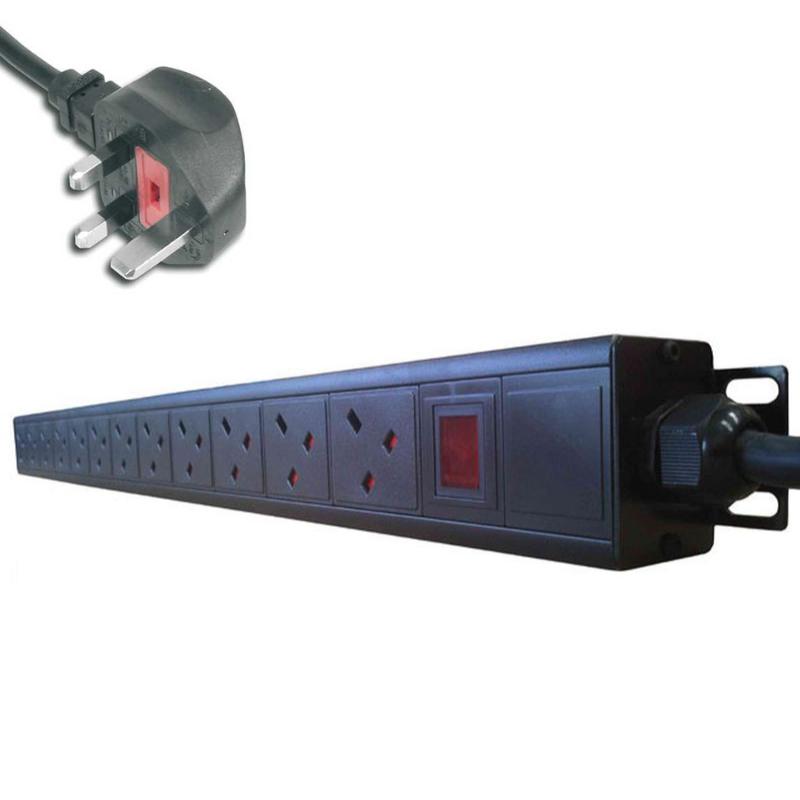 POWERDATA 12 WAY 19 INCH RACK UK PDU TO 13A PLUG - VERTICAL