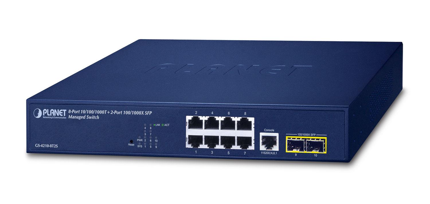 PLANET 10/100/1000T + 2-Port Managed L2/L4 Gigabit Ethernet (10/100/10