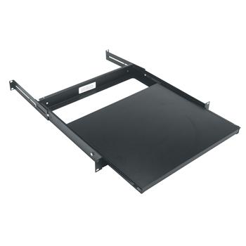 1RU Laminated Sliding Rackshelf Black