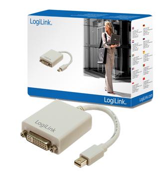 LogiLink Mini DisplayPort / DVI Adapter 0.09 m DVI-I Grey