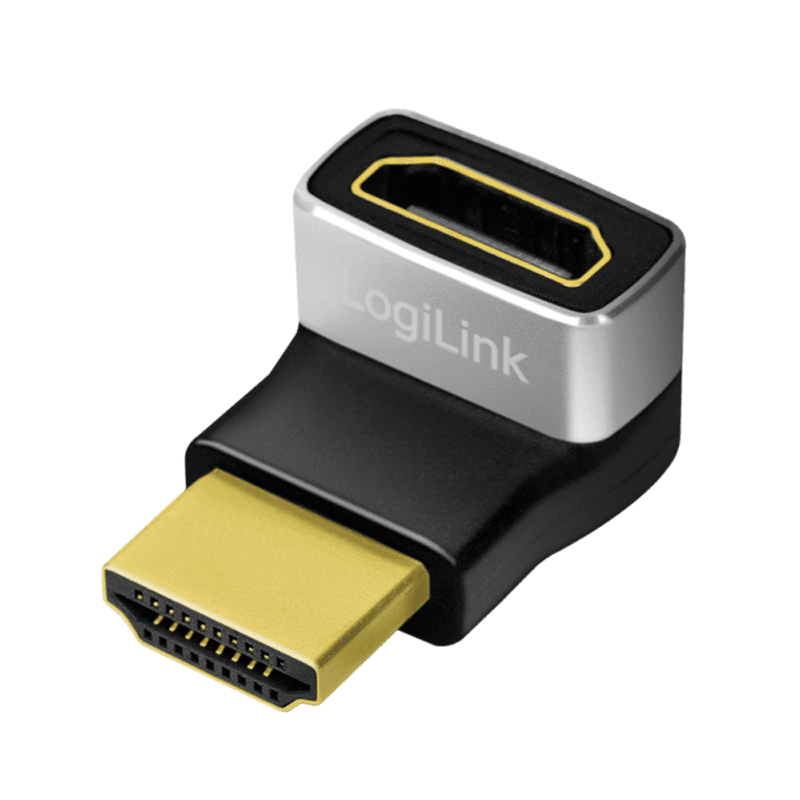 LogiLink HDMI adapter. A/M to A/F. 270� angled. 8K/60 Hz. black/grey