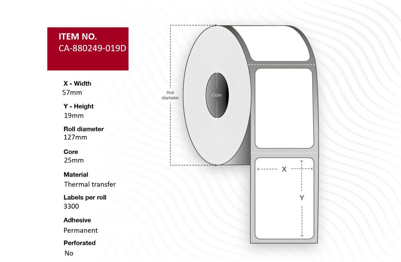 Capture CA-880249-019D Printer Label