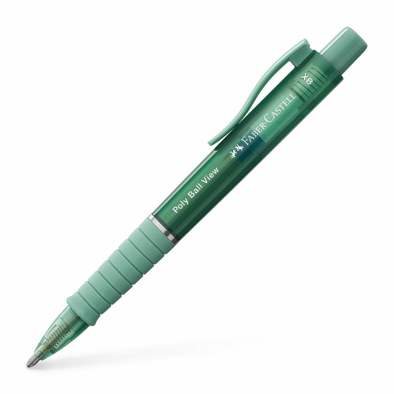 Faber-Castell Ballpoint Pen Poly Ball View Green (Pack 5) - 145754