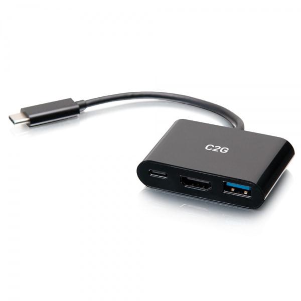 C2G USB-C 3-in-1 Mini Dock With HDMI. USB-A. And USB-C Power Delivery