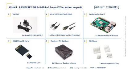 Raspberry Pi 4B ARMOR 8GB KIT PI4 8GB