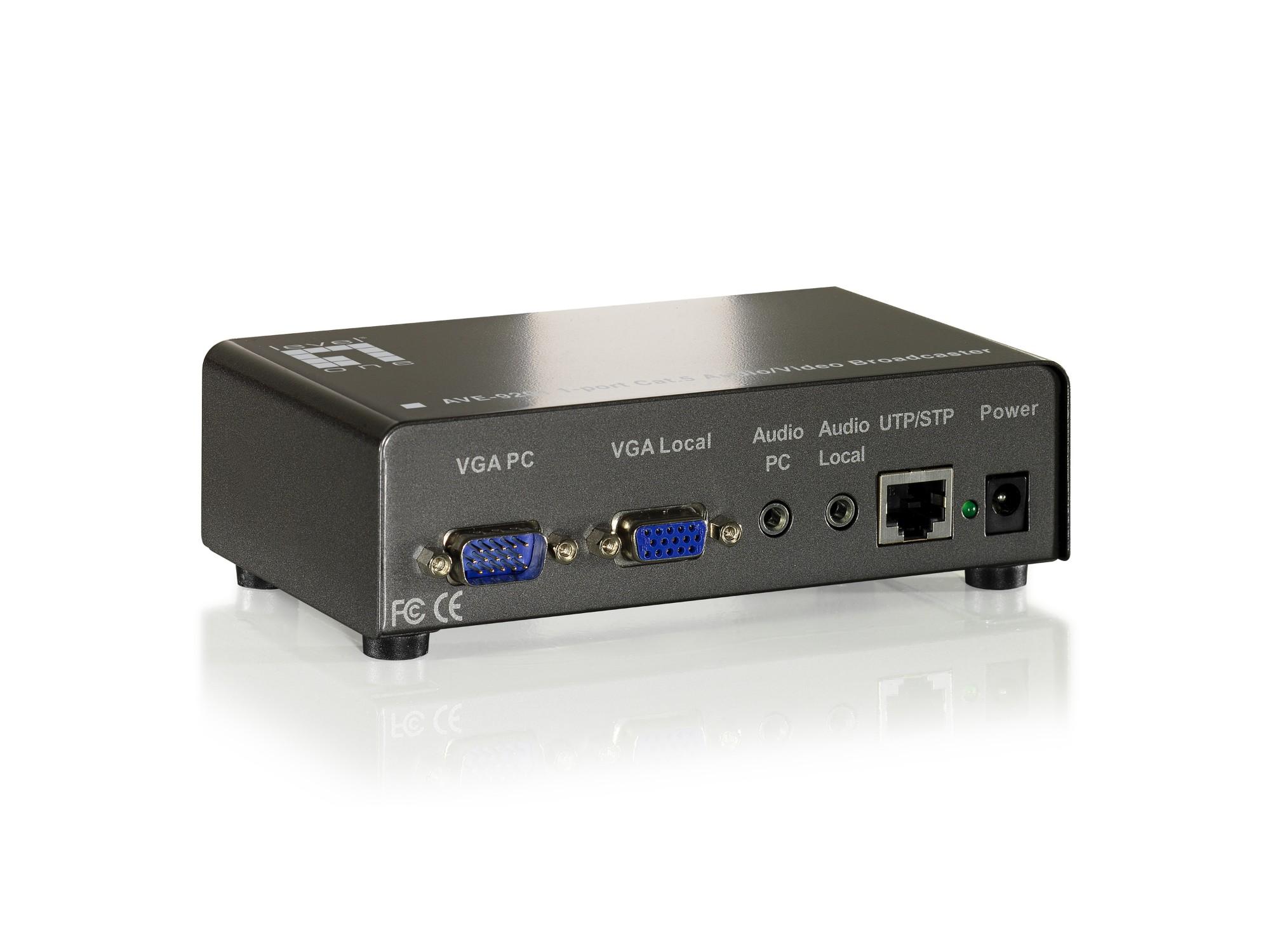 LevelOne 1-Port Cat.5 Audio/Video Transmitter