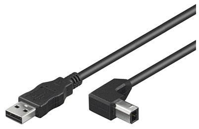 Microconnect USBAB05ANGLED USB cable USB 2.0 0.5 m USB A USB B Black