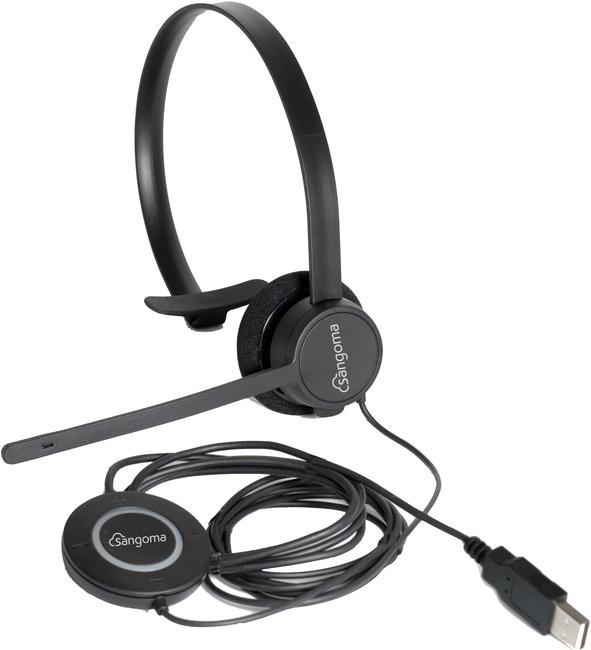 SANGOMA HC100 USB-A Monaural over-the-head headset.