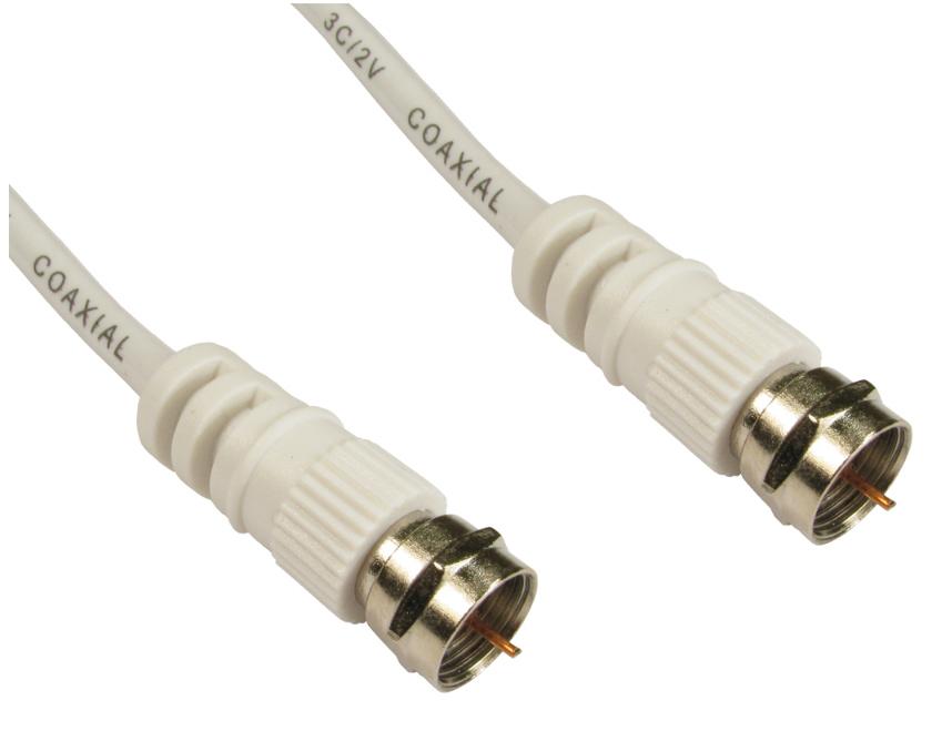 Cables Direct F M/M. 3m coaxial cable White