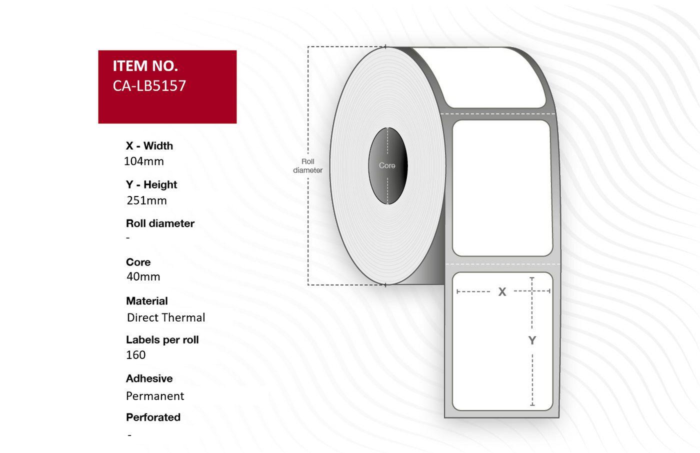 Capture CA-LB5157 printer label