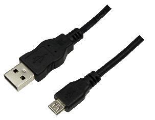 LogiLink 3m USB A-USB Micro B USB cable USB 2.0 Micro-USB B Black