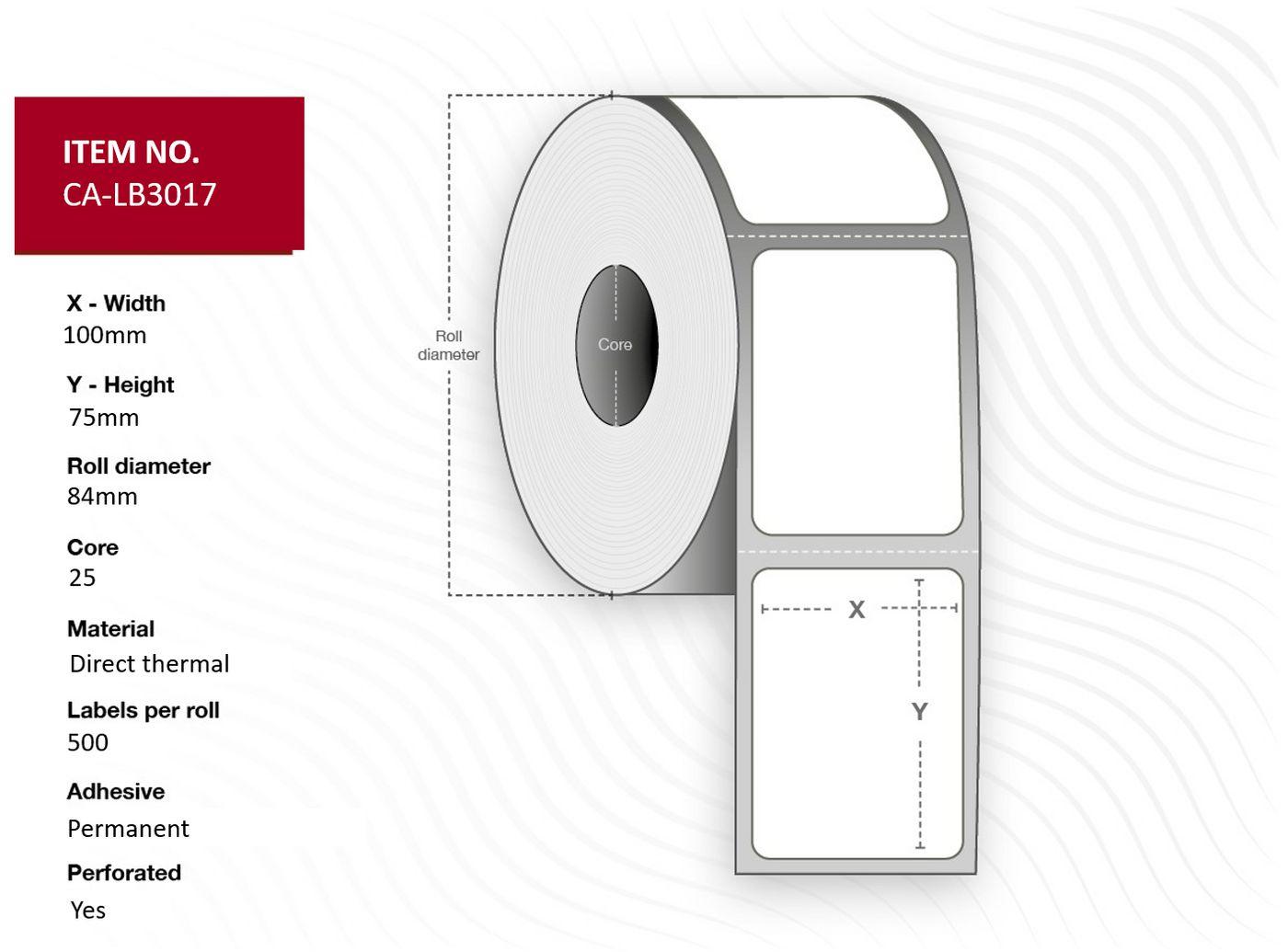 Capture CA-LB3017 printer label White