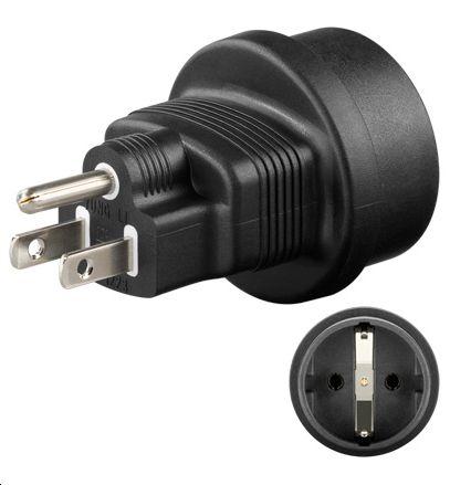 Microconnect PETRAVEL3 Power Plug Adapter Type B Type F Black