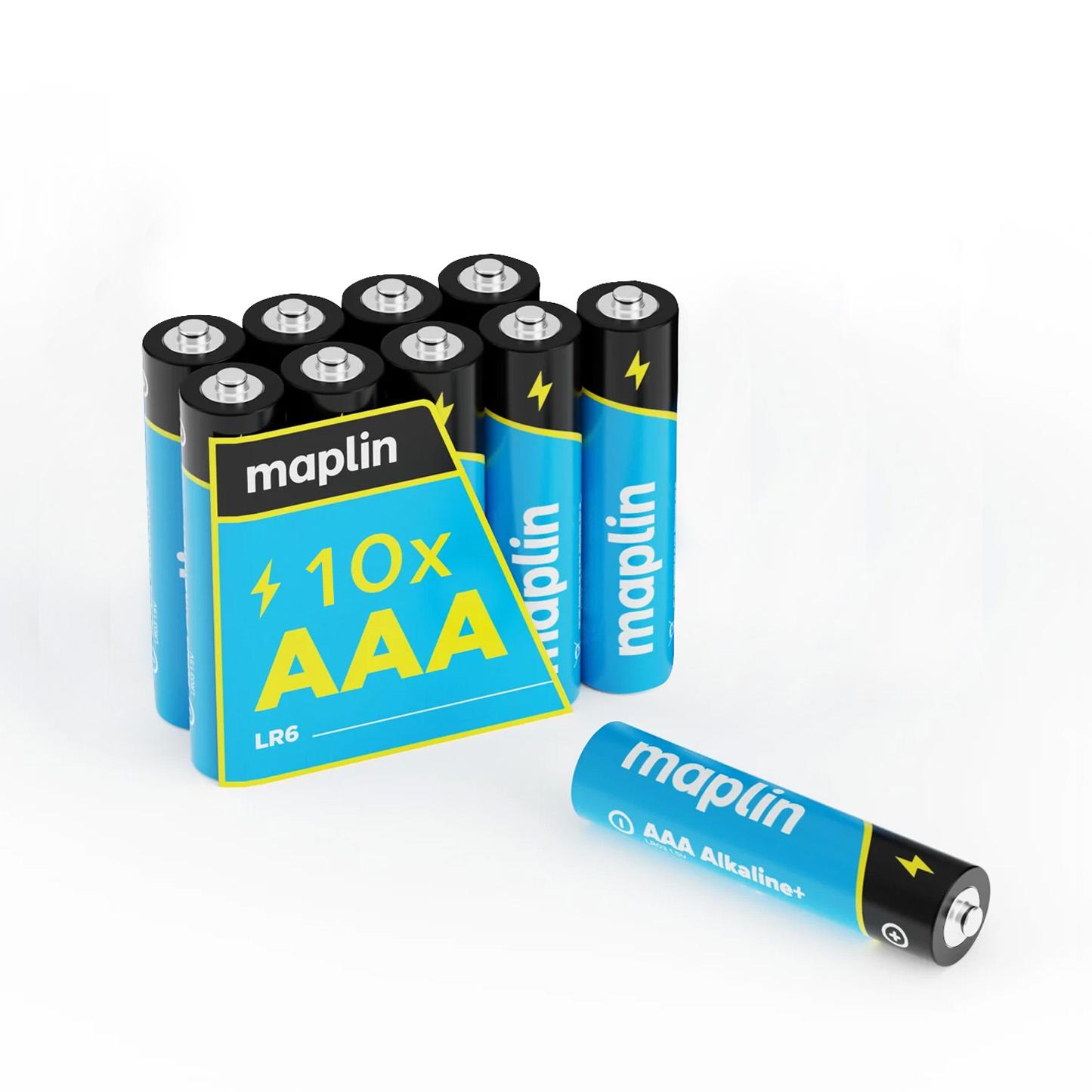 Maplin AAA LR03 1.5V Alkaline Batteries 7 Year Shelf Life High Perform