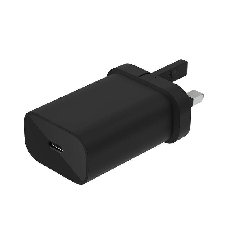 FDL 1 PORT USB-C PD MAINS FAST TRAVEL CHARGER 20W - BLACK